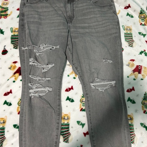 American Eagle Outfitters Denim - American Eagle Outfitters Gray Skinny Jeans with Distressed Details